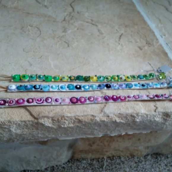 3 Fun Bracelets - Pinks/Blues/Greens - NEW - Picture 2 of 6